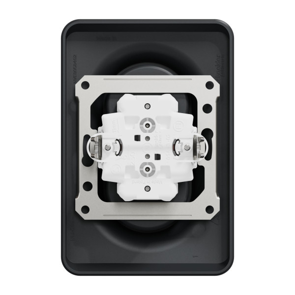 Prise Double 2P+T Française Anthracite pour Boîte 1 Poste Unica Schneider – Mécanisme + Plaque