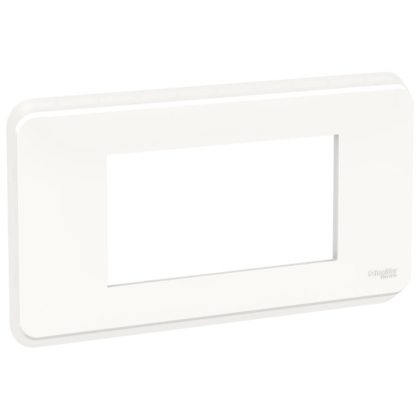 Plaque de Finition Blanche 4 Modules Unica Pro Schneider Electric