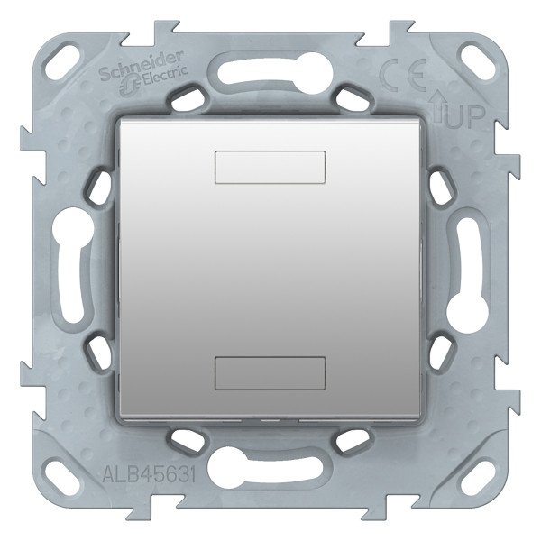Unica knx - bouton-poussoir 2 boutons + led - avec support - alu - Schneider Electric - NU553030