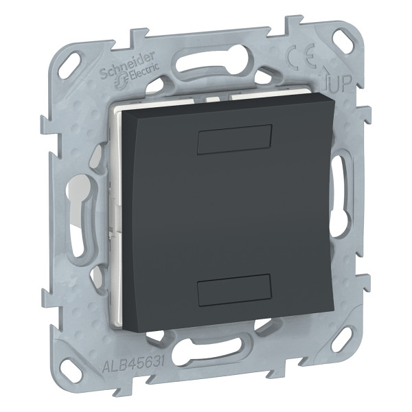 Unica knx - bouton-poussoir 2 boutons + led - avec support - anthracite