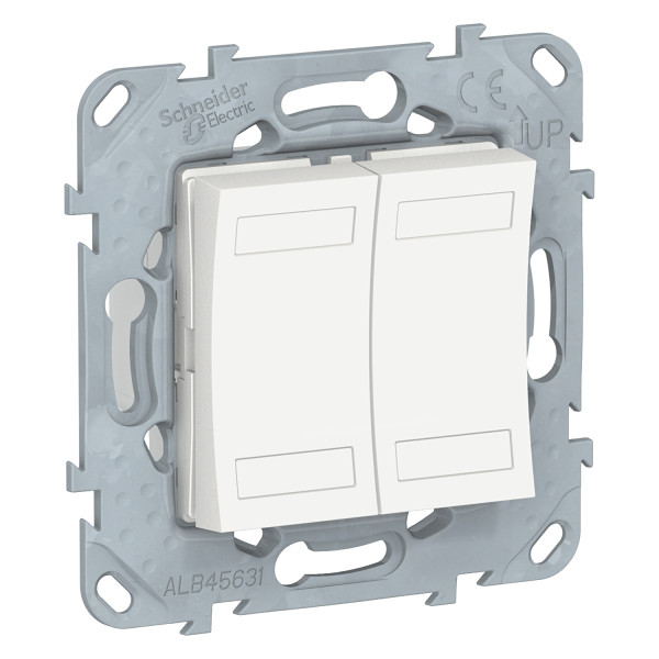 Unica knx - bouton-poussoir 4 boutons + led - avec support - blanc
