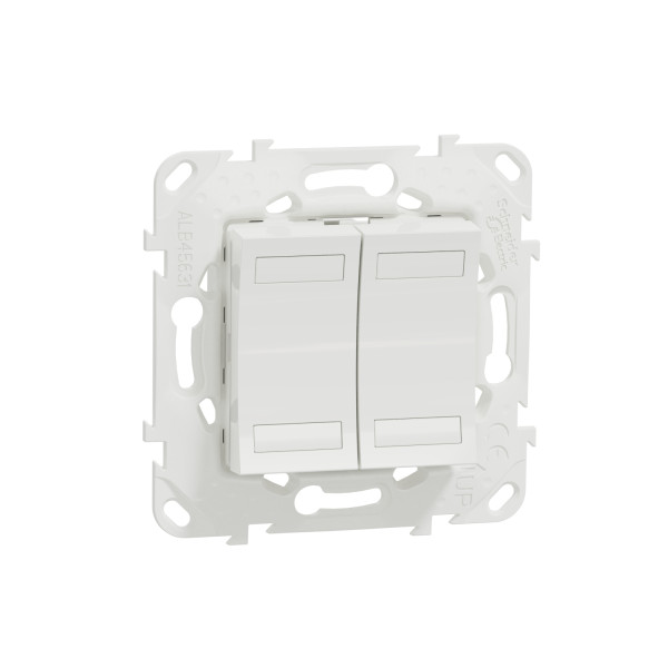 Unica knx - bouton-poussoir 4 boutons + led - avec support - blanc