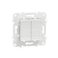 Unica knx - bouton-poussoir 4 boutons + led - avec support - blanc