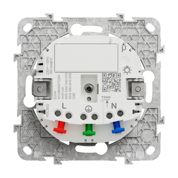 Wiser unica - prise 2p+t connectée - 16a  - zigbee - blanc