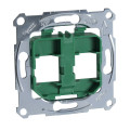 D-life - prise support double rj45 compatible conn keystone - vert - méca seul