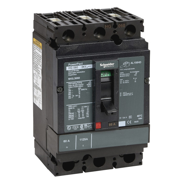 Powerpact H - Disjoncteur 150a - Avec Bornes - 35ka - Tmd - 60a - 3p 3d