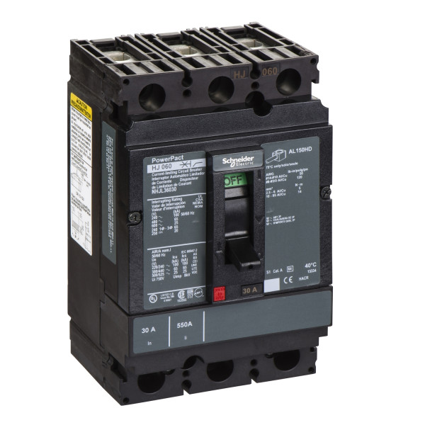 Powerpact H - Disjoncteur 150a - Avec Bornes - 65ka - Tmd - 30a - 3p 3d