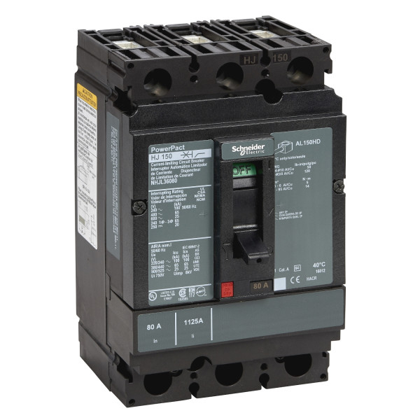 Powerpact H - Disjoncteur 150a - Avec Bornes - 65ka - Tmd - 80a - 3p 3d
