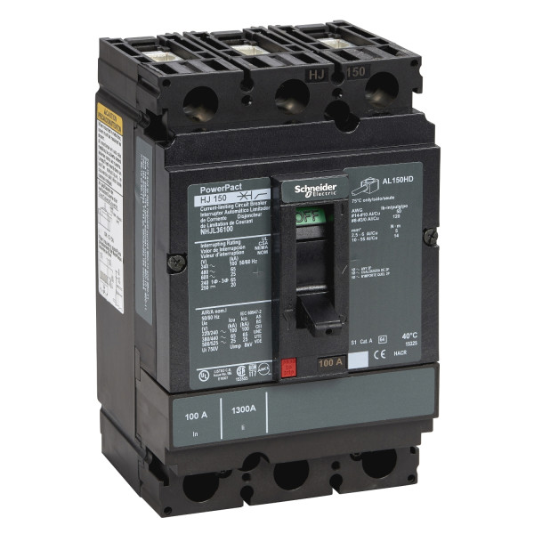 Powerpact H - Disjoncteur 150a - Avec Bornes - 65ka - Tmd - 100a - 3p 3d