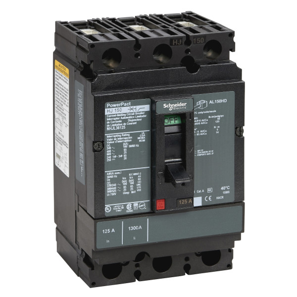 Powerpact H - Disjoncteur 150a - Avec Bornes - 65ka - Tmd - 125a - 3p 3d