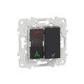 Schneider unica2 - sonnette + voyant indicateur chambre hôtel - anthracite - méca + support