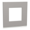 Unica Pure - plaque de finition - Aluminium liseré Blanc - 1 poste