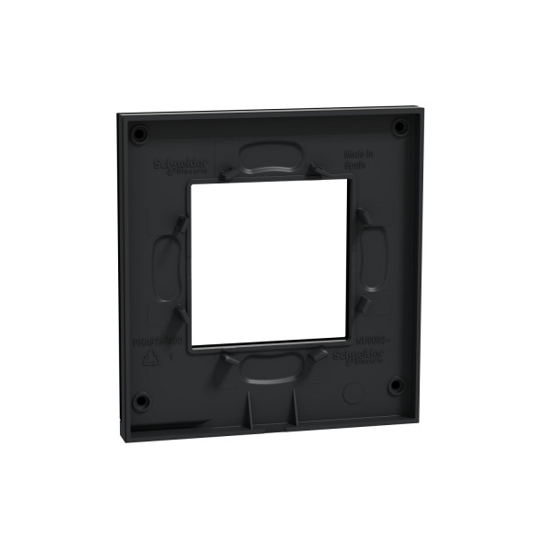 Unica Pure - plaque de finition - Gomme noire liseré Anthracite - 1 poste