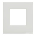 Unica Pure - plaque de finition - Givre blanc liseré Blanc - 1 poste
