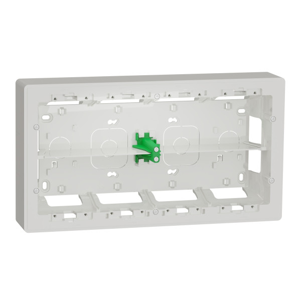 Schneider unica2 - boîte de concentration saillie - 2 rang de 10 mod - blanc anti - à compl