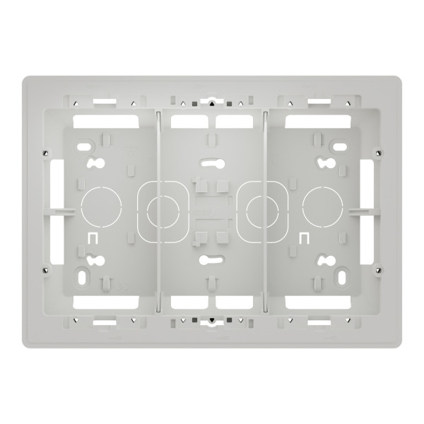 Unica - boîte de concentration saillie - 3 colones de 4 modules - blanc