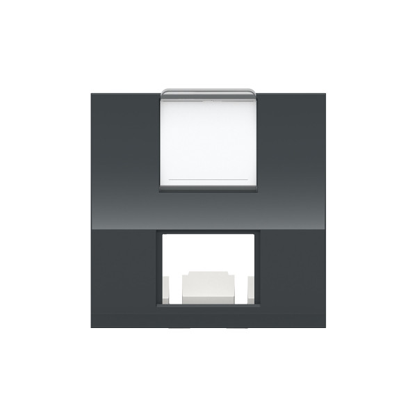Schneider unica2 - prise pour 1 rj45 s-one incliné - 2 mod - anthracite - méca seul
