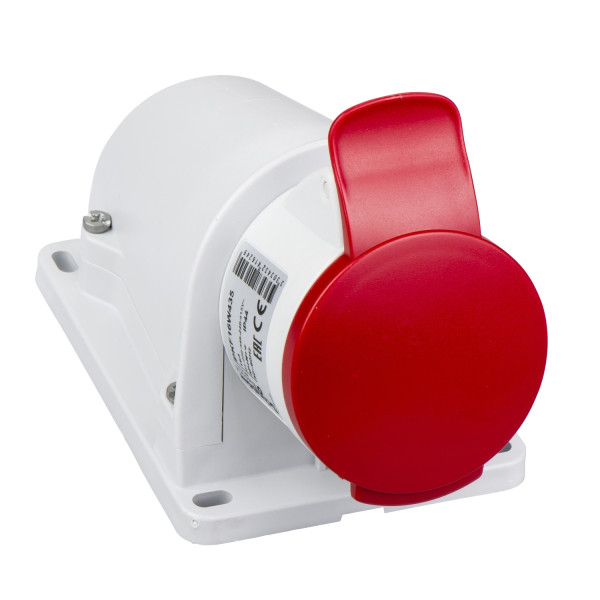 Socle prise BT saille inclinée, connexion vis, IP44, 16 A 3P+N+T 380-415 V