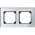 M-Plan Verre Diamant, plaque de finition 2 postes horiz. ou vert. entraxe 71 mm
