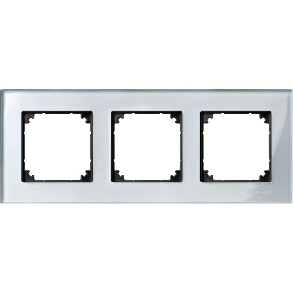 M-Plan Verre Diamant, plaque de finition 3 postes horiz. ou vert. entraxe 71 mm