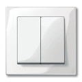 Plaque de Finition Blanche Polaire Brillante 2 Postes Merten M-Plan Schneider