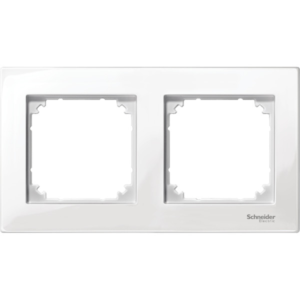 Plaque de Finition Blanche Polaire Brillante 2 Postes Merten M-Plan Schneider
