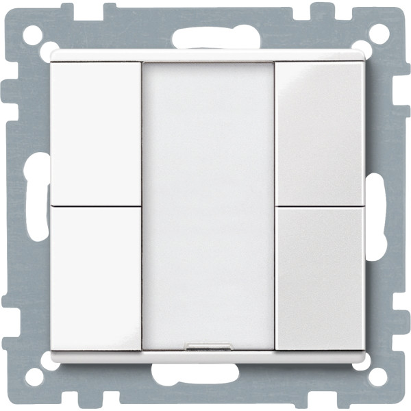 Commande Multifonction Blanc Polaire Brillant 4 Boutons Poussoirs KNX M-Plan