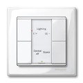 Commande Multifonction Blanc Polaire Brillant 4 Boutons Poussoirs KNX M-Plan