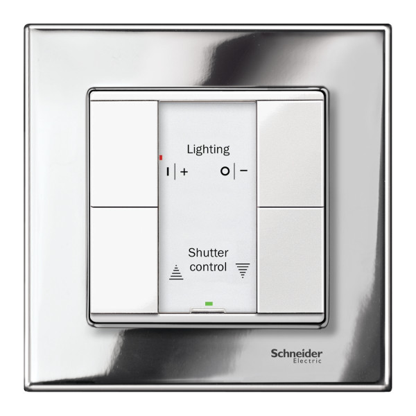 Commande Multifonction Blanc Polaire Brillant 4 Boutons Poussoirs KNX M-Plan