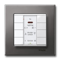 M-Plan KNX, commande multifonction 8 BP avec recep infra rouge Blanc brillant