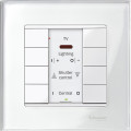 M-Plan KNX, commande multifonction 8 BP avec recep infra rouge Blanc brillant