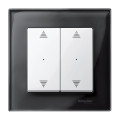 M-Plan KNX, commande double avec 2 marquages double flèche Blanc brillant