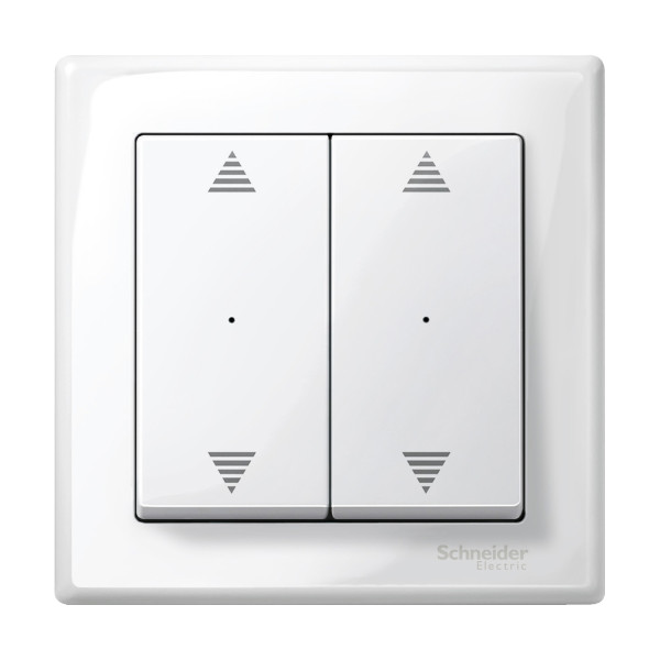 M-Plan KNX, commande double avec 2 marquages double flèche Blanc brillant