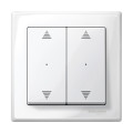 M-Plan KNX, commande double avec 2 marquages double flèche Blanc brillant