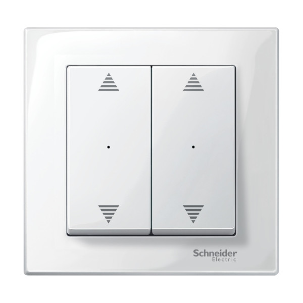 M-Plan KNX, commande double avec 2 marquages double flèche Blanc brillant