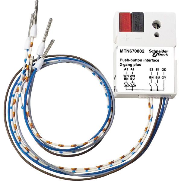 Interface bouton-poussoir Schneider KNX Module d'entrées binaires 2 entrées 2 sorties LED