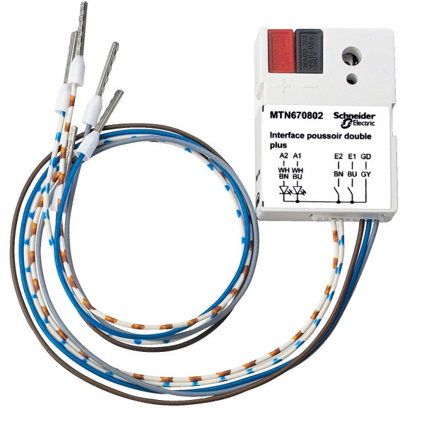 Interface bouton-poussoir Schneider KNX Module d'entrées binaires 2 entrées 2 sorties LED