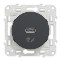 Prise chargeur USB anthracite Schneider Odace sortie 5V 1A