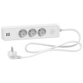 Odace - rallonge multiprises 3 prises 2p+t - blanche - 2usb - 1,5m