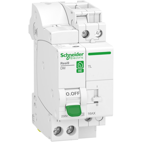 Combiné de disjoncteur avec télérupteur Schneider Resi9 XE 1P+N 10A courbe C embrochable