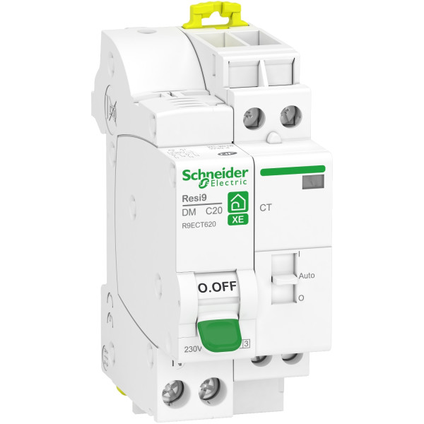 Combiné disjoncteur avec contacteur Schneider Resi9 XE 1 P+N 20A courbe C embrochable