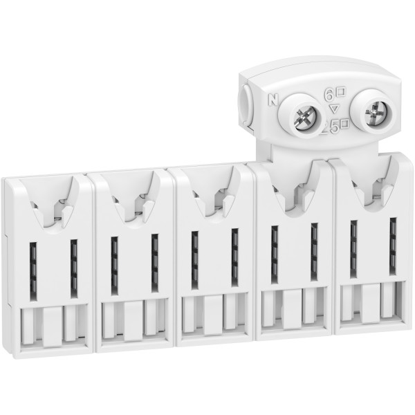 Schneider Resi9 xe répartiteur système embrochable - 5 modules - avec connecteur