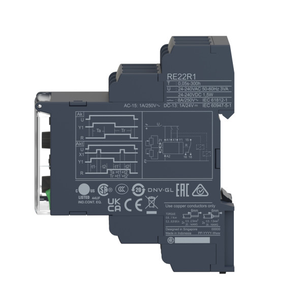 Zelio Time Re22 - Relais Tempo Multifonctions - 1of - 24 à 240vca/cc