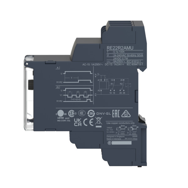 Zelio Time Re22 - Travail - 2of - 24vcc/24…240vca