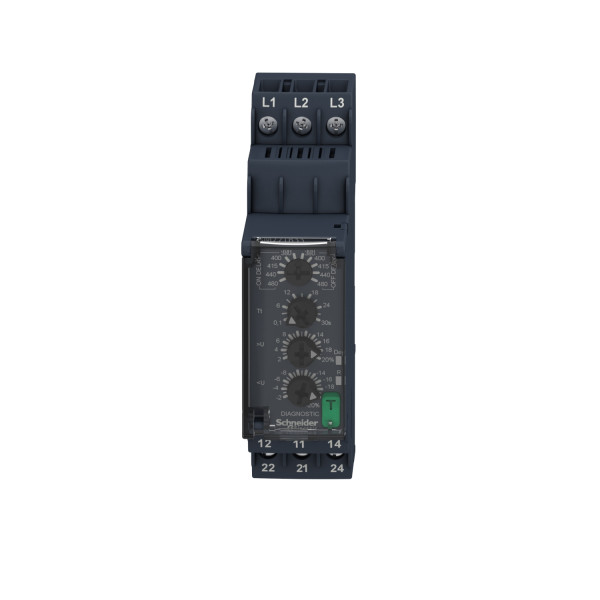 Relais Contrôle de Phases 2 Contacts O/F 380 à 480 VCA Harmony Control RM22 Schneider