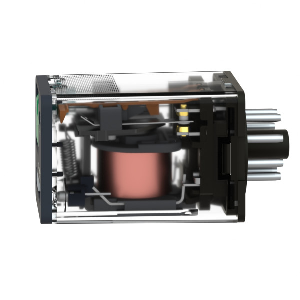 Zelio Relay Rum - Pins Cylindriques  - 3of - 10a - Bouton Test - Led - 24vcc