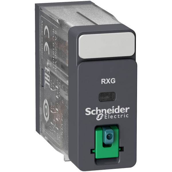 Zelio Relay Rxg - Capot Noir - 2of - 5a - Bouton Test - 24vcc 