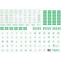 Lot de 10 Feuilles A4 de Symboles Autocollants Resi9 Schneider Electric en Plastique - Transparent
