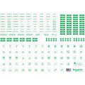 Feuilles A4 de symboles autocollants Schneider Resi9 en plastique transparent lot de 10 