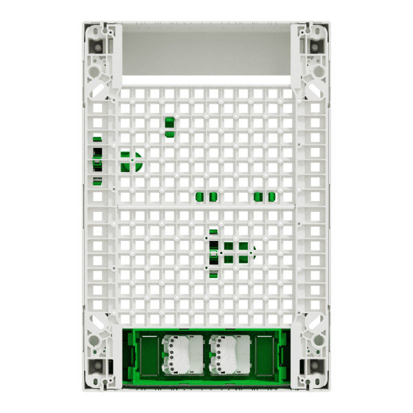 Tableau de communication VDI box Schneider Resi9 13 modules 2 rangées support box opérateur 2 prises